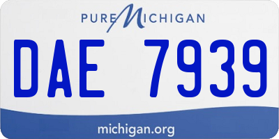 MI license plate DAE7939