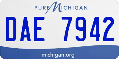 MI license plate DAE7942
