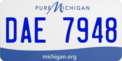 MI license plate DAE7948