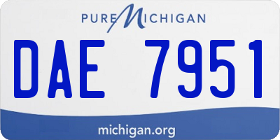 MI license plate DAE7951