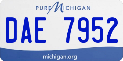 MI license plate DAE7952