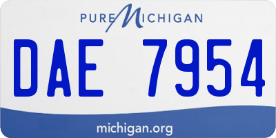 MI license plate DAE7954