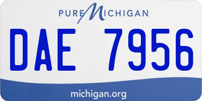 MI license plate DAE7956