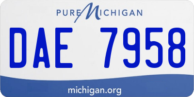 MI license plate DAE7958