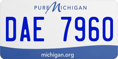 MI license plate DAE7960