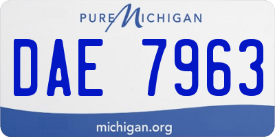 MI license plate DAE7963