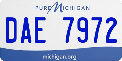 MI license plate DAE7972