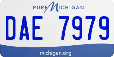 MI license plate DAE7979