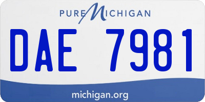 MI license plate DAE7981