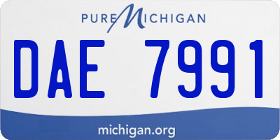 MI license plate DAE7991