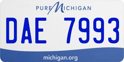 MI license plate DAE7993