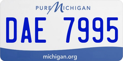 MI license plate DAE7995