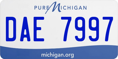 MI license plate DAE7997