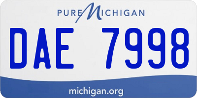 MI license plate DAE7998