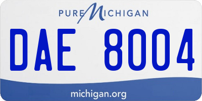 MI license plate DAE8004