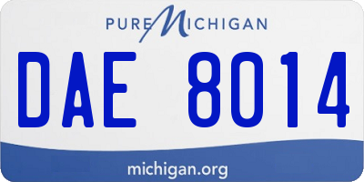 MI license plate DAE8014