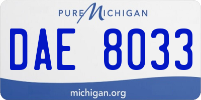 MI license plate DAE8033