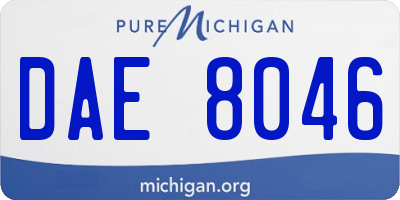 MI license plate DAE8046