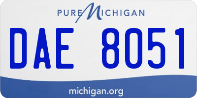 MI license plate DAE8051