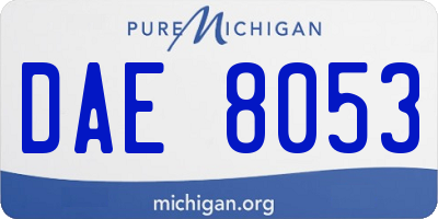 MI license plate DAE8053