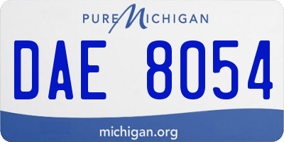 MI license plate DAE8054