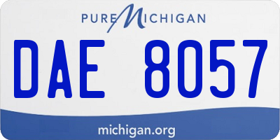 MI license plate DAE8057