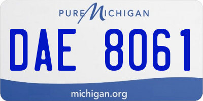 MI license plate DAE8061