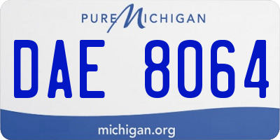 MI license plate DAE8064