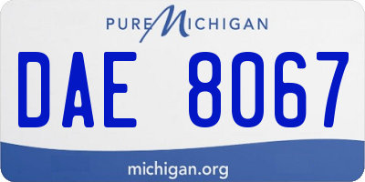 MI license plate DAE8067