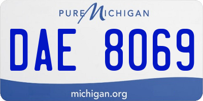MI license plate DAE8069