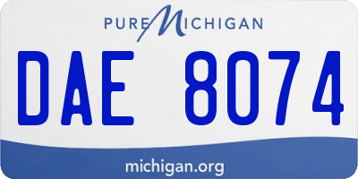 MI license plate DAE8074