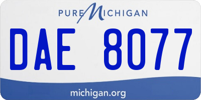 MI license plate DAE8077