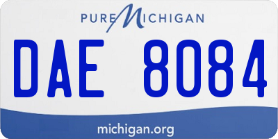 MI license plate DAE8084