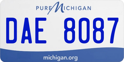 MI license plate DAE8087