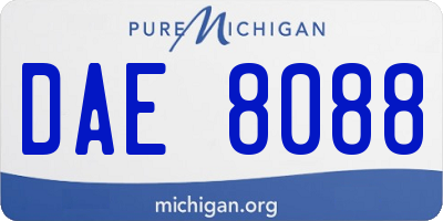 MI license plate DAE8088