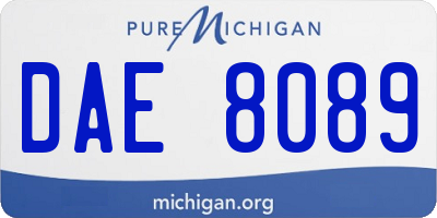 MI license plate DAE8089