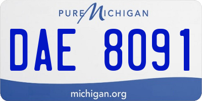 MI license plate DAE8091