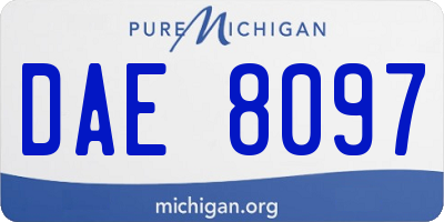 MI license plate DAE8097