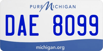 MI license plate DAE8099