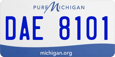 MI license plate DAE8101
