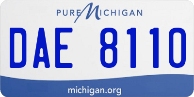 MI license plate DAE8110