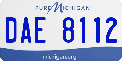 MI license plate DAE8112