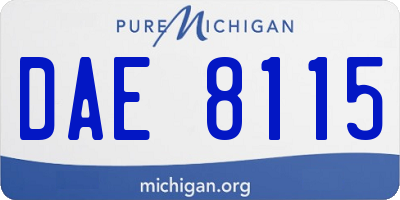 MI license plate DAE8115