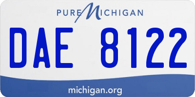 MI license plate DAE8122