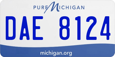 MI license plate DAE8124
