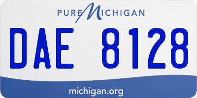 MI license plate DAE8128
