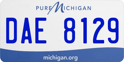 MI license plate DAE8129