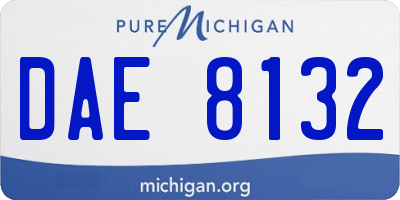 MI license plate DAE8132