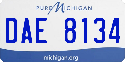 MI license plate DAE8134
