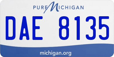 MI license plate DAE8135